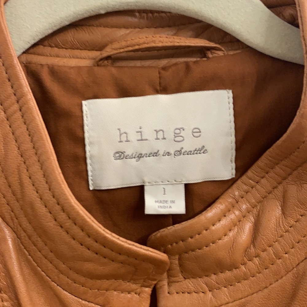 Hinge Rust Colored Leather Jacket - image 4